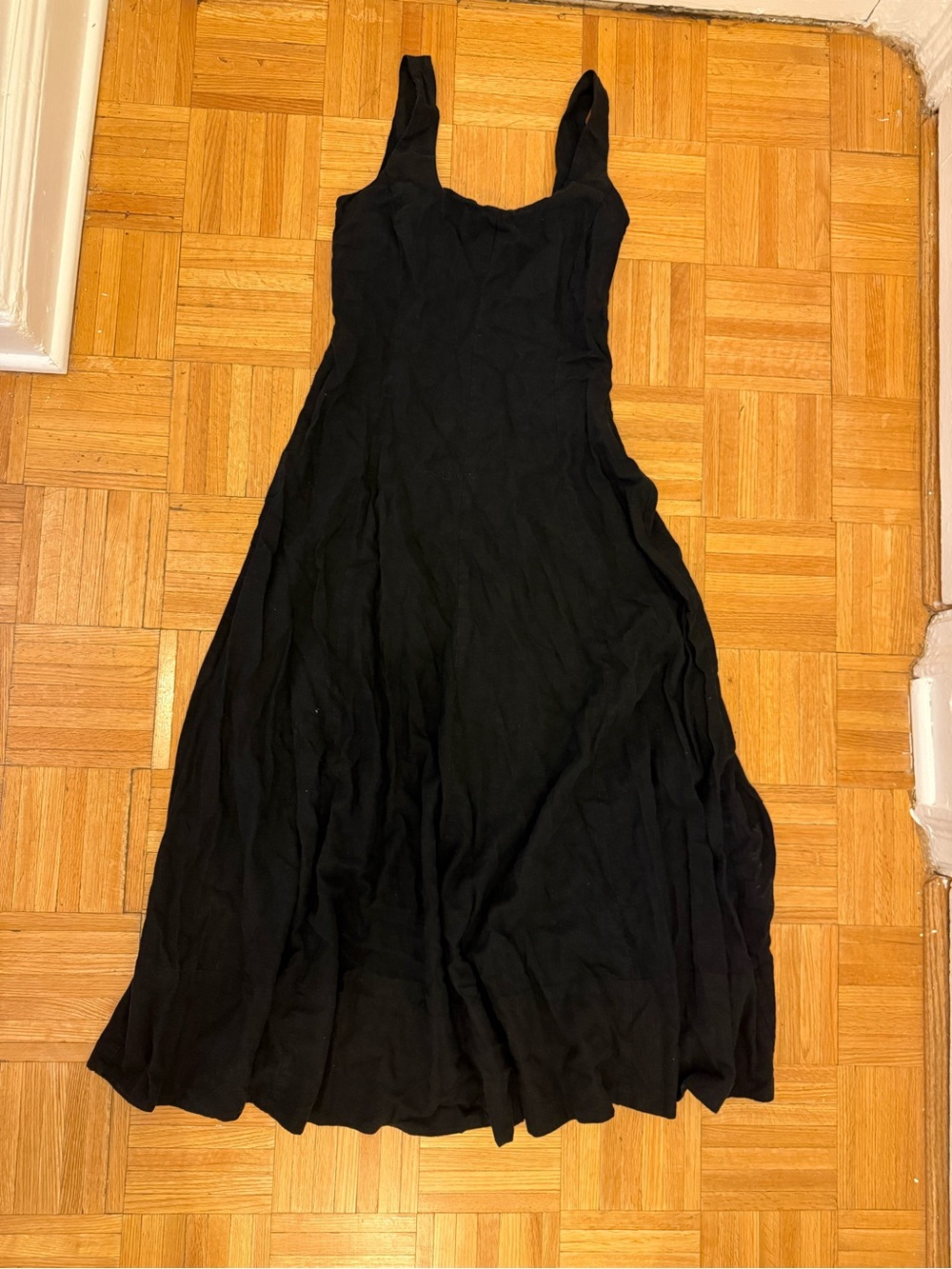 GAP Linen-blend Black Sleeveless Maxi Dress